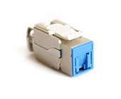 CAT6A Shielded Jack Shuttered Blue
