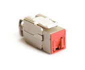 CAT6A Shielded Jack Shuttered Red