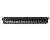 2RU Modular Patch Panel for UTP Jacks 48 Port With Cable Support Bar
